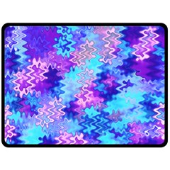 Blue And Purple Marble Waves Double Sided Fleece Blanket (large) 