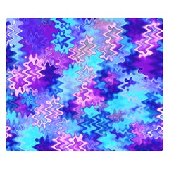 Blue And Purple Marble Waves Double Sided Flano Blanket (small) 