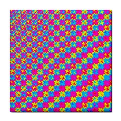 Crazy Yellow And Pink Pattern Tile Coasters by KirstenStar