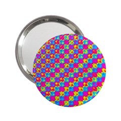 Crazy Yellow And Pink Pattern 2 25  Handbag Mirrors