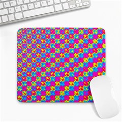 Crazy Yellow And Pink Pattern Large Mousepads