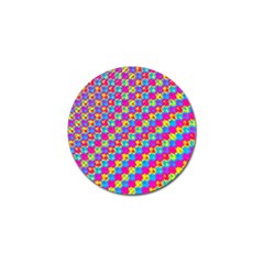 Crazy Yellow And Pink Pattern Golf Ball Marker