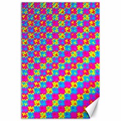 Crazy Yellow And Pink Pattern Canvas 24  X 36  by KirstenStar