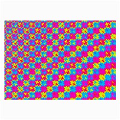 Crazy Yellow And Pink Pattern Large Glasses Cloth by KirstenStar