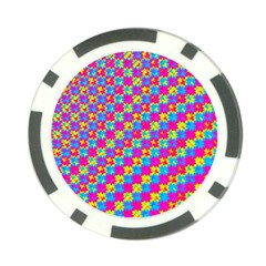 Crazy Yellow And Pink Pattern Poker Chip Card Guards