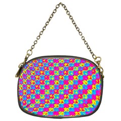 Crazy Yellow And Pink Pattern Chain Purses (one Side) 