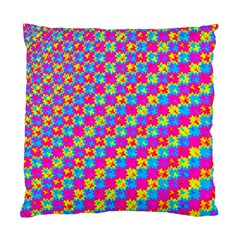 Crazy Yellow And Pink Pattern Standard Cushion Cases (two Sides) 