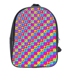 Crazy Yellow And Pink Pattern School Bags(large) 