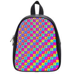 Crazy Yellow And Pink Pattern School Bags (small) 