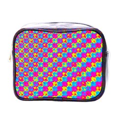 Crazy Yellow And Pink Pattern Mini Toiletries Bags