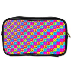 Crazy Yellow And Pink Pattern Toiletries Bags 2-side by KirstenStar