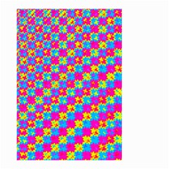 Crazy Yellow And Pink Pattern Small Garden Flag (two Sides) by KirstenStar