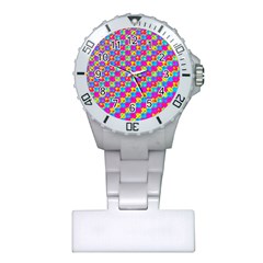 Crazy Yellow And Pink Pattern Nurses Watches