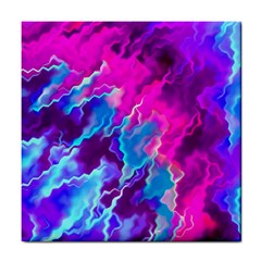 Stormy Pink Purple Teal Artwork Tile Coasters