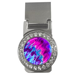 Stormy Pink Purple Teal Artwork Money Clips (cz) 