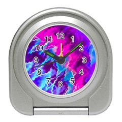 Stormy Pink Purple Teal Artwork Travel Alarm Clocks