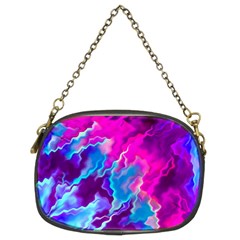 Stormy Pink Purple Teal Artwork Chain Purses (two Sides) 