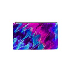 Stormy Pink Purple Teal Artwork Cosmetic Bag (small) 