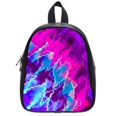 Stormy Pink Purple Teal Artwork School Bags (small) 