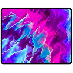 Stormy Pink Purple Teal Artwork Fleece Blanket (medium) 