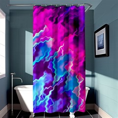 Stormy Pink Purple Teal Artwork Shower Curtain 36  X 72  (stall)  by KirstenStar