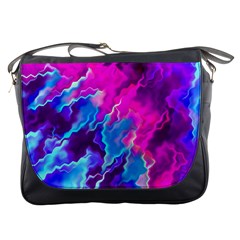 Stormy Pink Purple Teal Artwork Messenger Bags