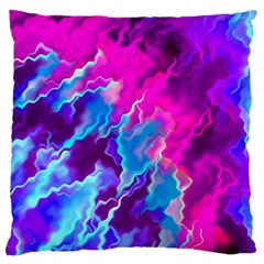 Stormy Pink Purple Teal Artwork Large Cushion Cases (two Sides) 