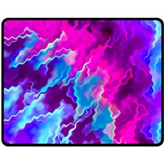 Stormy Pink Purple Teal Artwork Double Sided Fleece Blanket (medium) 