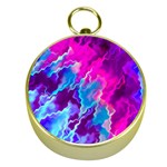 Stormy Pink Purple Teal Artwork Gold Compasses Front