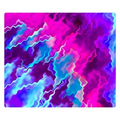 Stormy Pink Purple Teal Artwork Double Sided Flano Blanket (small) 