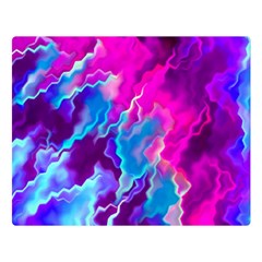 Stormy Pink Purple Teal Artwork Double Sided Flano Blanket (large) 