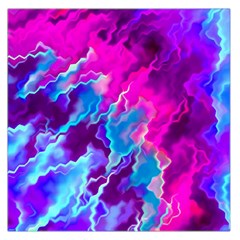 Stormy Pink Purple Teal Artwork Large Satin Scarf (square)