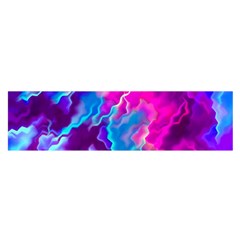 Stormy Pink Purple Teal Artwork Satin Scarf (oblong)