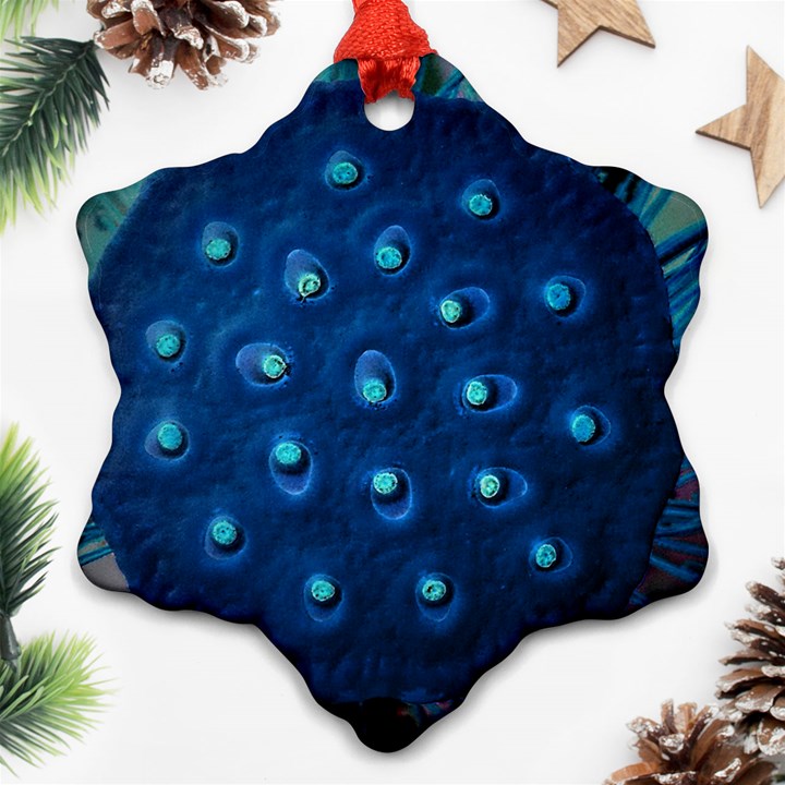 Blue Plant Snowflake Ornament (2-Side)