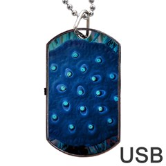 Blue Plant Dog Tag Usb Flash (two Sides) 