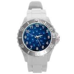 Blue Plant Round Plastic Sport Watch (l)