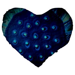 Blue Plant Large 19  Premium Heart Shape Cushions