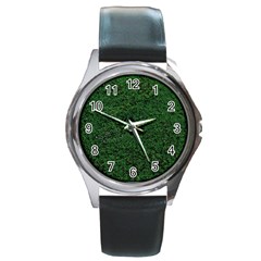 Green Moss Round Metal Watches