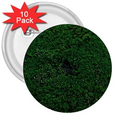 Green Moss 3  Buttons (10 Pack) 