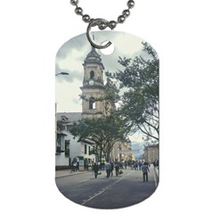 Cathedral At Historic Center Of Bogota Colombia Edited Dog Tag (one Side) by dflcprints