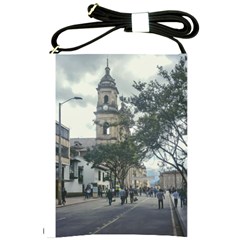 Cathedral At Historic Center Of Bogota Colombia Edited Shoulder Sling Bags by dflcprints