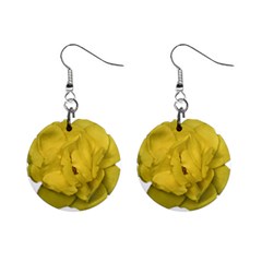 Isolated Yellow Rose Photo Mini Button Earrings