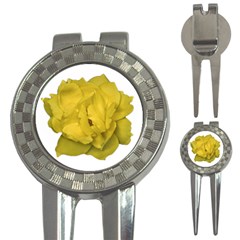 Isolated Yellow Rose Photo 3-in-1 Golf Divots by dflcprints