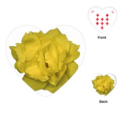 Isolated Yellow Rose Photo Playing Cards (heart)  by dflcprints