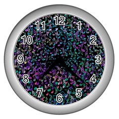 Improvisational Music Notes Wall Clocks (silver) 