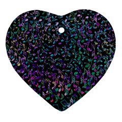 Improvisational Music Notes Heart Ornament (2 Sides)