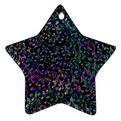 Improvisational Music Notes Star Ornament (two Sides)  by urockshop