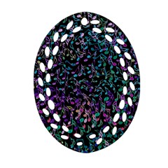 Improvisational Music Notes Oval Filigree Ornament (2-side) 