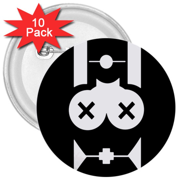 Restraint 3  Buttons (10 pack) 