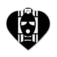 Masked Dog Tag Heart (one Side)